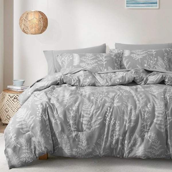 PHF 3/7 counts/set Comforter Set, Reversible Botanical Bedding Set