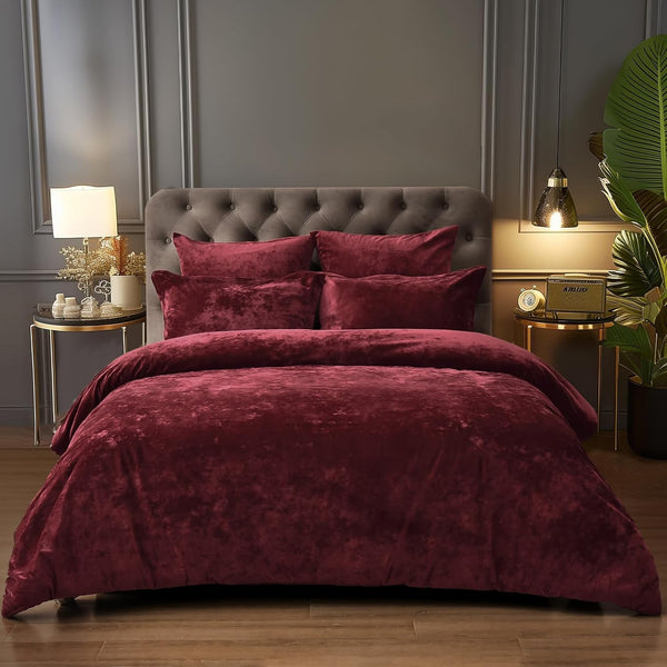 PHF Truly Velvet Comforter Set, 5 Pieces Ultra Soft Luxury Warm Bedding Sets, Bedding Collection Including 1 Cozy Comforter, 2 Pillow Shams, 2 Euro Shams