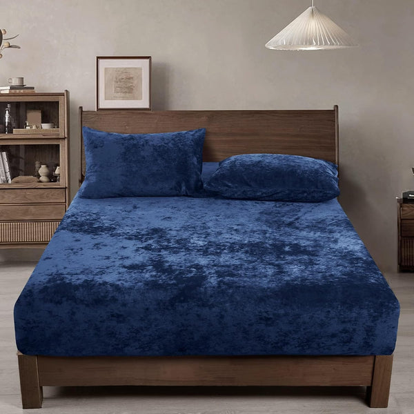 PHF Truly Velvet Fitted Sheet , Luxury Super Soft Flannel Bottom Sheet with 15" Deep Pocket for Winter