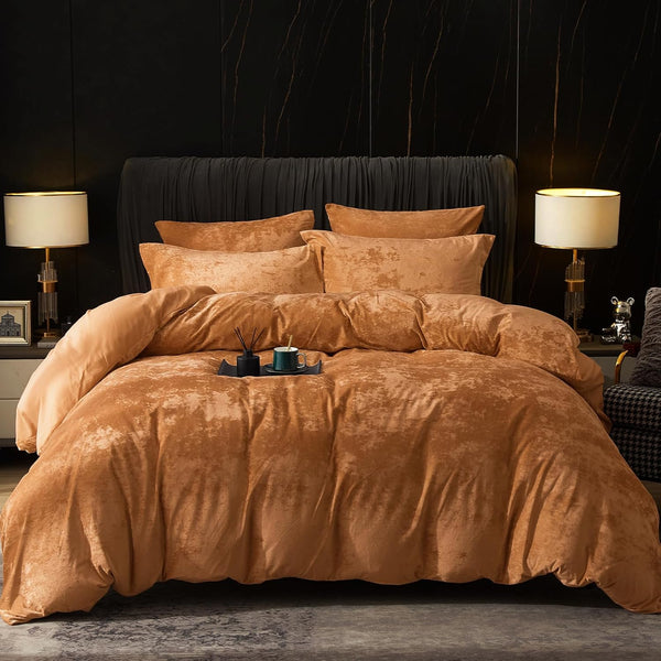 PHF Truly Velvet Duvet Cover Set, 3 Pieces Luxury Ultra Soft Comforter Cover Set, Warm Flannel Duvet Cover with 2 Pillow Shams Bedding Collection