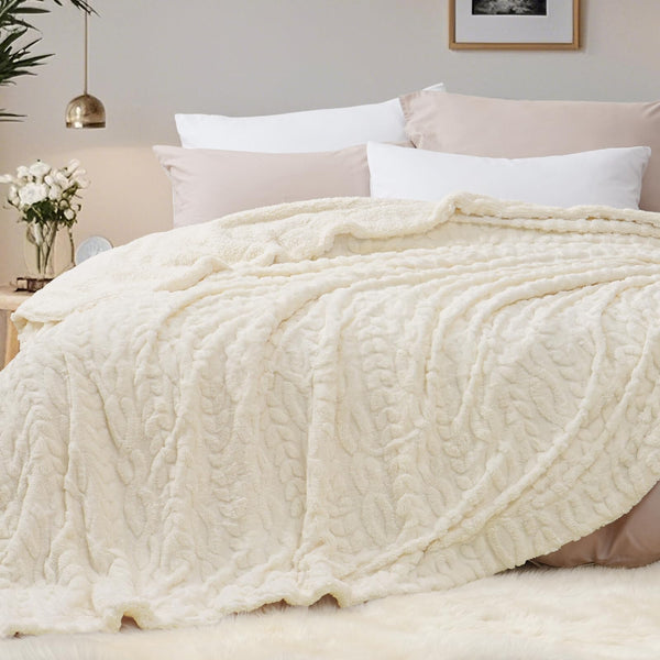 PHF Fluffy Sherpa Blanket for Winter, Warm and Soft