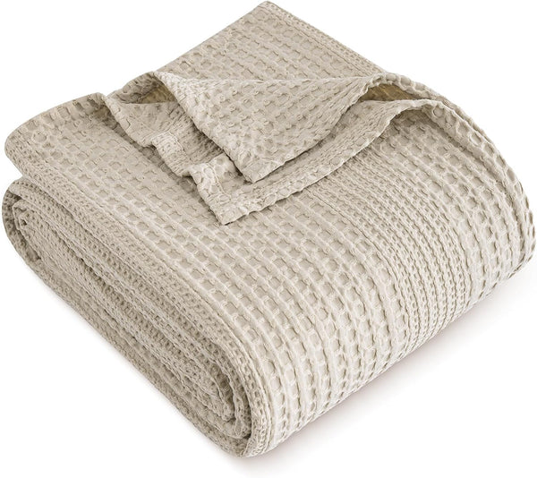 PHF Ultra Soft Waffle Weave Blanket for Bed, Lightweight and Breathable Blanket, Perfect for Summer & Hot Sleepers